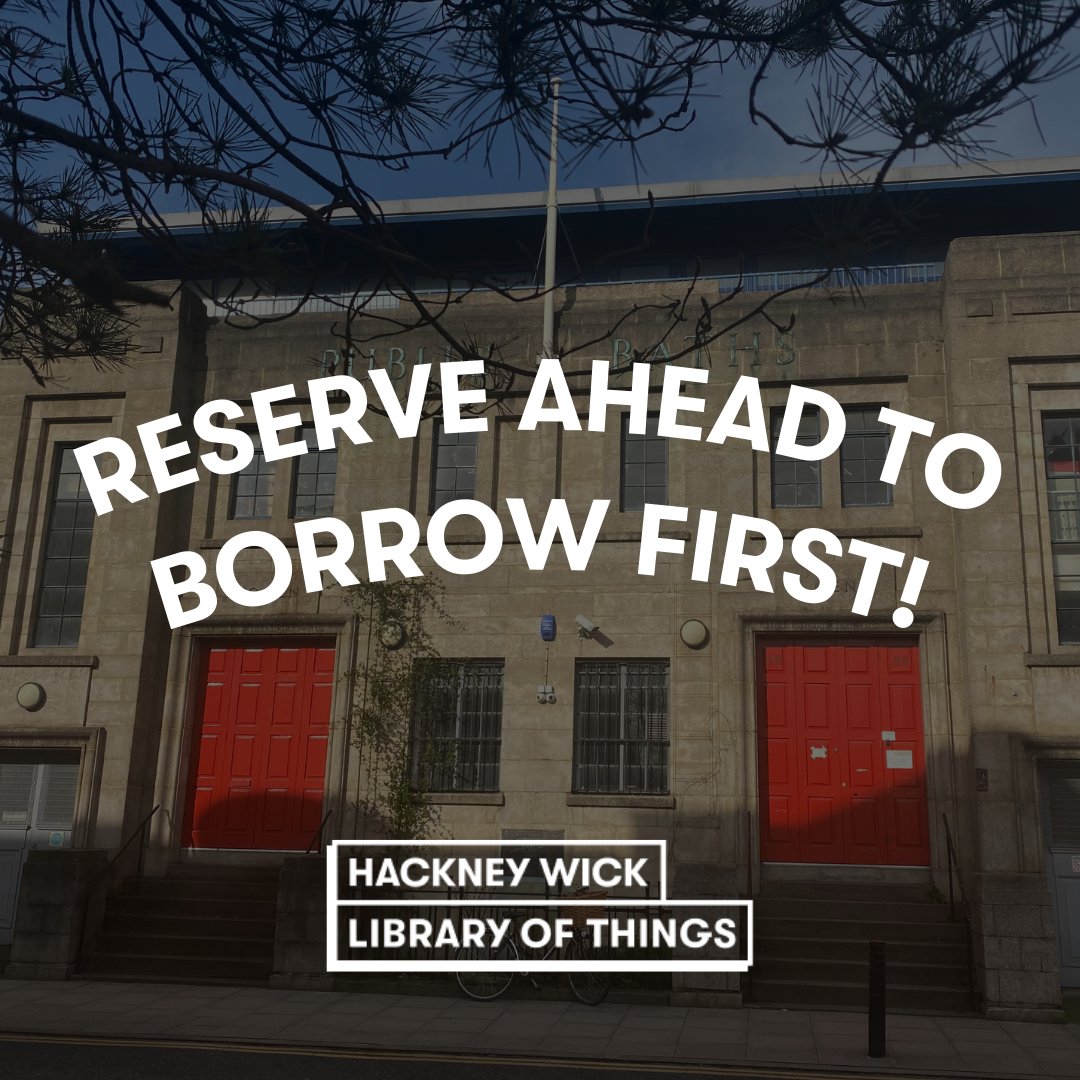 Hackney Wick Library of Things is now open for reservations! 🎉

See which Things your neighbours voted for and reserve ahead to borrow useful items like carpet cleaners or drills from a few pounds per day from our space The Baths in Hackney Wick.

Link: bit.ly/3pDXY8y