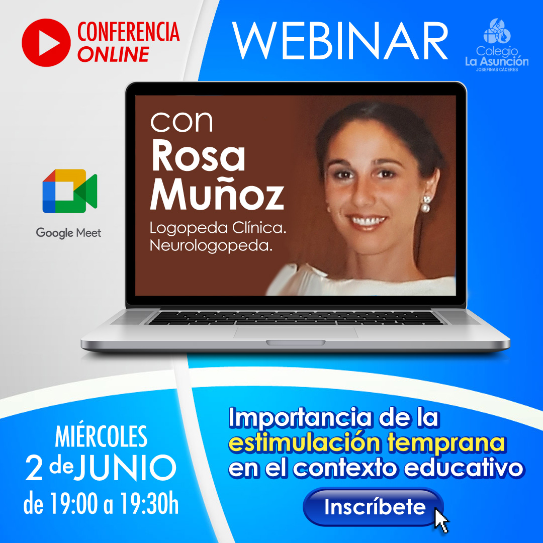 WEBINAR 
Iᴍᴘᴏʀᴛᴀɴᴄɪᴀ ᴅᴇ ʟᴀ ᴇsᴛɪᴍᴜʟᴀᴄɪᴏ́ɴ ᴛᴇᴍᴘʀᴀɴᴀ ᴇɴ ᴇʟ ᴄᴏɴᴛᴇxᴛᴏ ᴇᴅᴜᴄᴀᴛɪᴠᴏ
con 𝗥𝗼𝘀𝗮 𝗠𝘂𝗻̃𝗼𝘇 Logopeda clínica - Neurologopeda
Miércoles, 2 de junio. de 19:00 a 19:30h.
Inscríbete
forms.gle/ZVQdGrmZpycoy3…

#josefinas_online #webinar