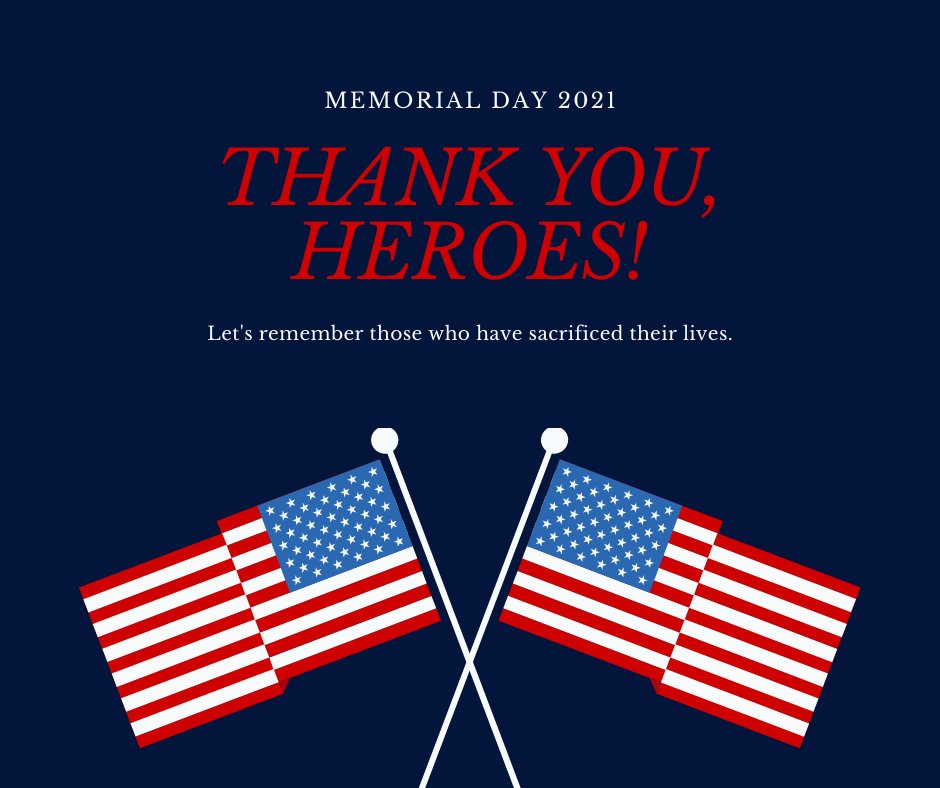 All of our offices will be closed on Monday, May 31st for Memorial Day. We hope everyone has a happy and safe weekend!