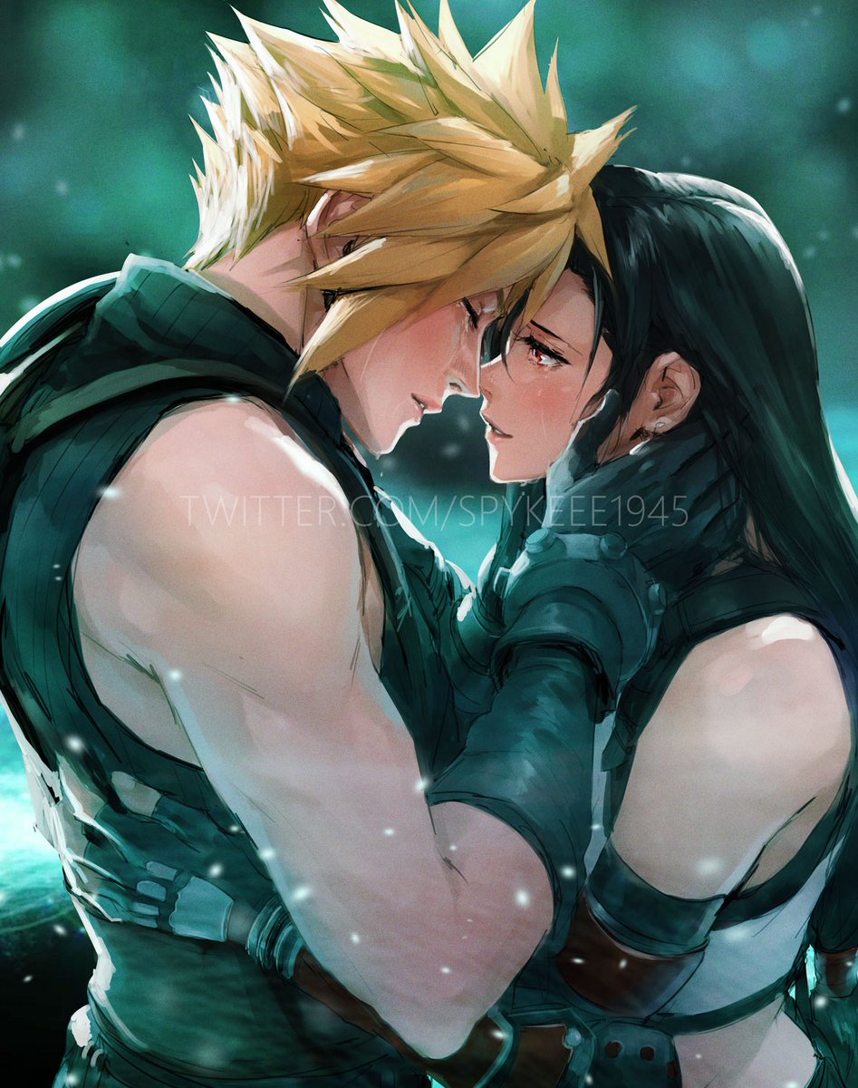 Cloud: 'Yeah... Tifa... We finally... meet again...' Commissioned by: @tifa_lovehart #Cloti #クラティ #FF7 #Cloud #Tifa