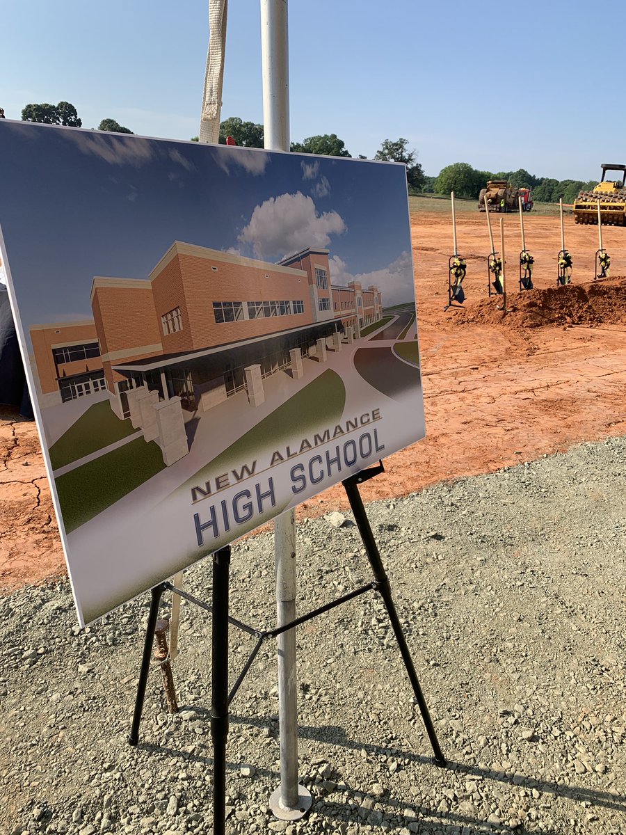 ABSSPublic's tweet photo. History in the making! 🚜🚧

Today we celebrated the groundbreaking of our new high school. This will be the first comprehensive high school since 1970, when Hugh M. Cummings High School was built. 

Thank you Alamance County for supporting the education bond! https://t.co/K5yv91JXNy
