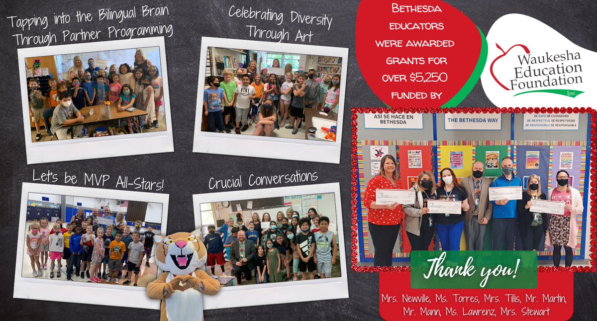 We had a visit from the <a href="/WaukEdFdn/">WEF</a> on Wednesday to surprise our grant winners! Thank you to WEF and to our fabulous educators for their passionate work in support of our students. We can't wait to put these proposals into action next year. #educationforall <a href="/waukeshaschools/">Waukesha School Dist</a>