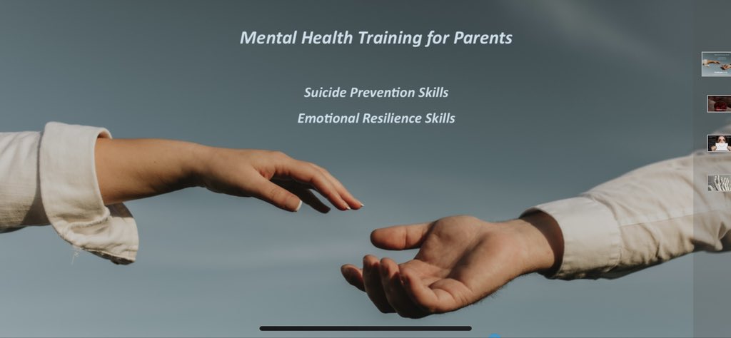 SJS41's tweet photo. Please find attached details of free Suicide prevention Skills and Emotional Resilience Skills training programmes for parents. To register please click on the link below
https://t.co/GPSGvTJWuJ https://t.co/7pYxhg2SSq