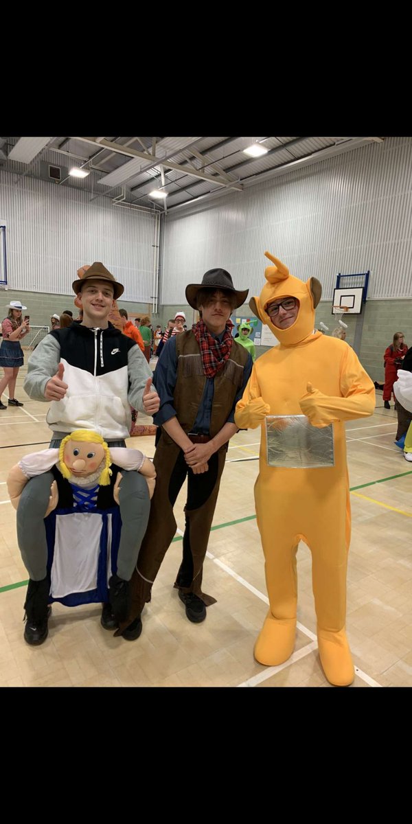 TimV37's tweet image. A man getting a piggy back, a cowboy and a telly tubby walk into a bar...... Thanks for what sounds like a great last day @EckingtonSchool #cousins