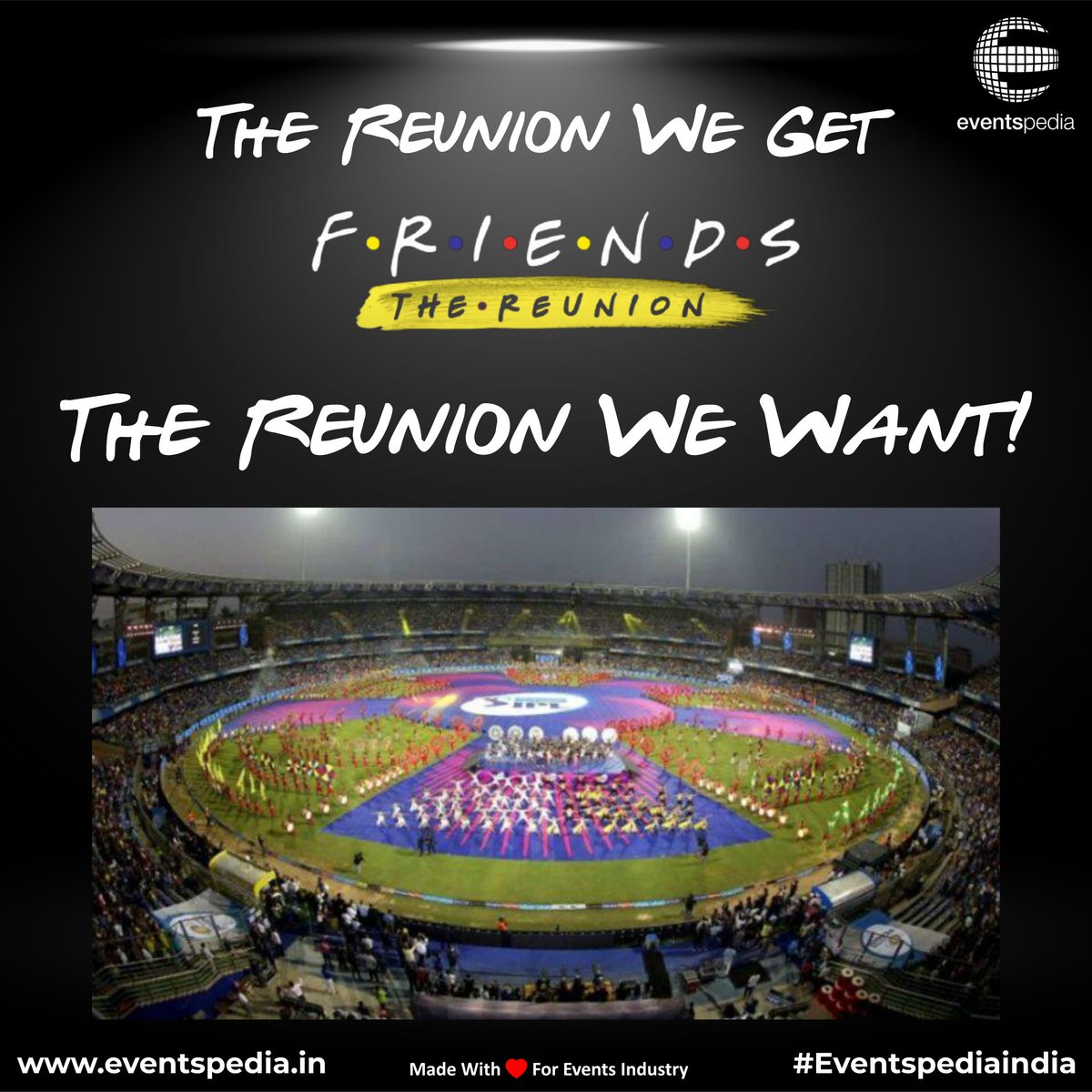Eventspedia_Ind's tweet photo. The only #REUNION we care about now...
#reunion2021 #FriendsReunion #sunburnfestival #SUPERSONIC #YouTubeFanFest #ibw #IPL #sulafest #NH7 #weekender #eventspediaindia #saveeventindustry #saveevents #events #wedding #exhibition https://t.co/16uhurOptm