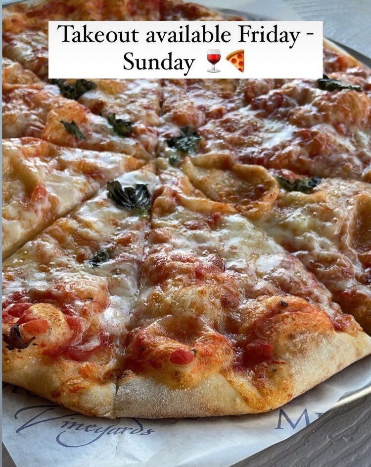 Takeout pizza 🍕 shop.muscederevineyards.com Retail open daily 11-6 for wine. We will also deliver wine. Cheers!