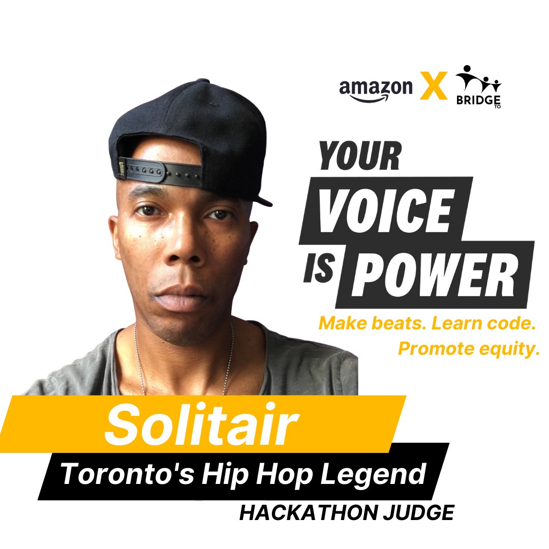 bridgeto_youth's tweet photo. ๐คฉ๐ฅ THAT'S RIGHT! None other than Toronto's Hip Hop Legend, Solitair as well as Toronto's DJ and Audio Engineer, Deejay t-jr at our event tomorrow! https://t.co/R86mcz80VI
#YourVoiceIsPower #AFE #Amazon #amazonfutureengineer #BridgeTO #BridgeTOHacks https://t.co/9DKkuSB9qO