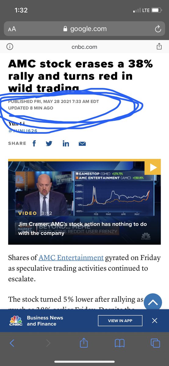 Live3V0_I's tweet photo. Extra, extra, read all about it! Planned attacks, market manipulation, and fake news in collusion agains retail traders. The #SEC is WORTHLESS! Fake News articles planned in advance before market opened! #Exposecnbc #Exposethem #fakenews #AMCSTRONG #AMC100K #AMC500k #amc #GME https://t.co/FghoMZJF5l