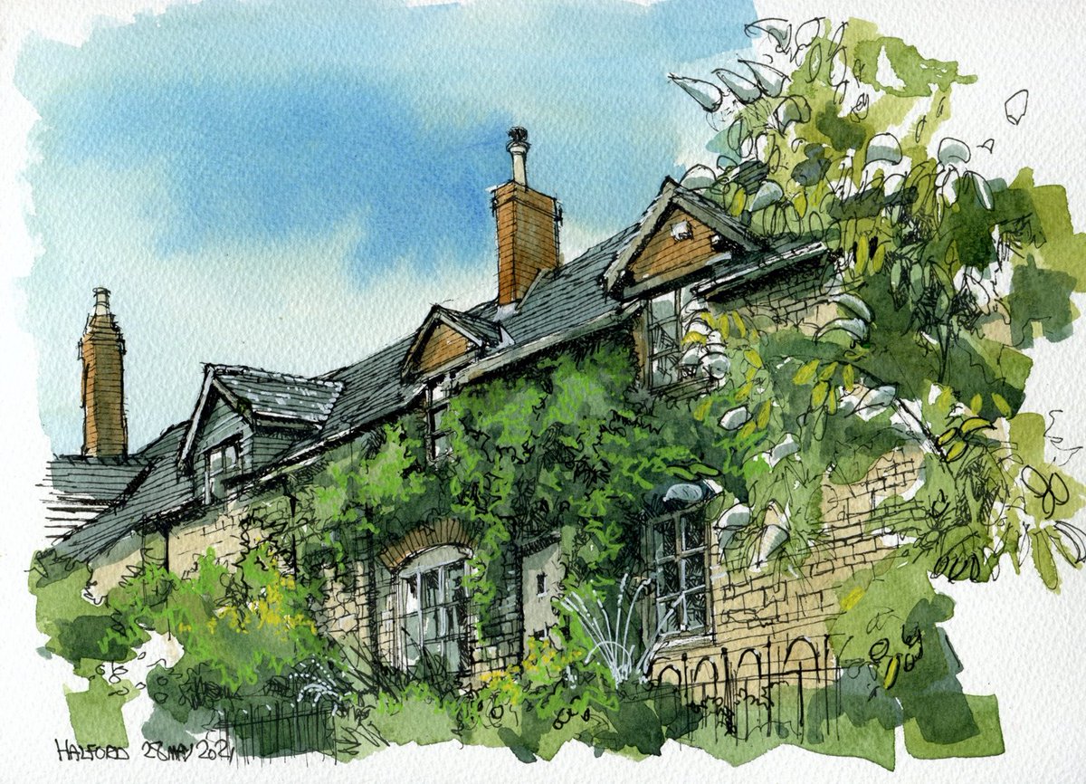 DelSale's tweet photo. Today's sketch is of Rowland Emett's mom's cottage.
#inkmay #sketchaday https://t.co/MRubh1Xr02