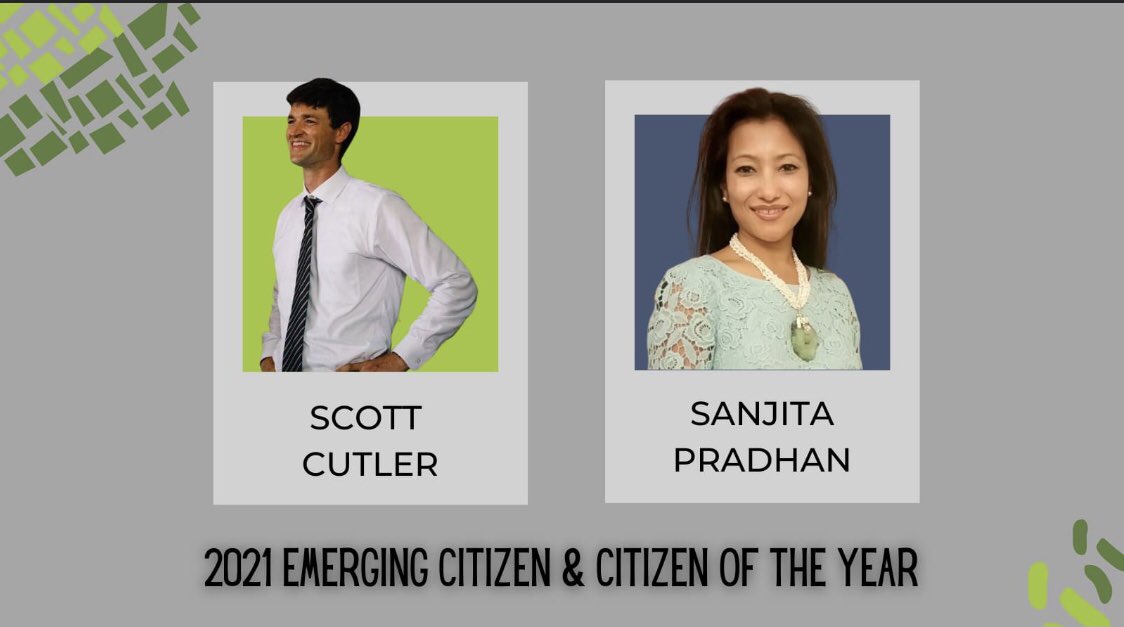 KatherineMaryK's tweet photo. A VERY BIG personal congratulations to Sanjita Pradhan, Certified Diversity Executive (She/her) and Scott Cutler on their Citizen of the Year and Emerging Citizen of the Year honors! Visit https://t.co/BZQBSh7Tok for details. https://t.co/akmWK1XZ0o