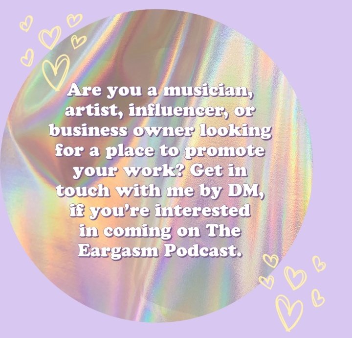 TheEargasmx's tweet photo. Are you an artist or musician looking to promote your work or interested in being interviewed? 

Get in touch with me at theeargasmireland@gmail.com or DM me :)
#femalepodcasters #podcastsireland #irishmusicindustry #theeargasm #artists #journorequest https://t.co/DTm1bKteEw