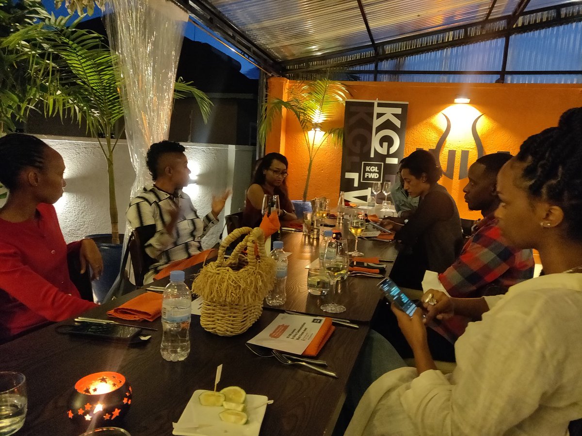 Mpano_Paulette's tweet photo. What a wonderful and insightful dinner organized by @msautumnmarie @kglfwd! Way to close Africa Communications Week!
@BobbyRuta @brck_by_brck
@allen_rwa
@nicolasemane

#KGLFWD
#AfricaCommunicationsWeek
#Storytellers
#RwoT https://t.co/m9uTgtCDwk https://t.co/bOLSj3a3vX