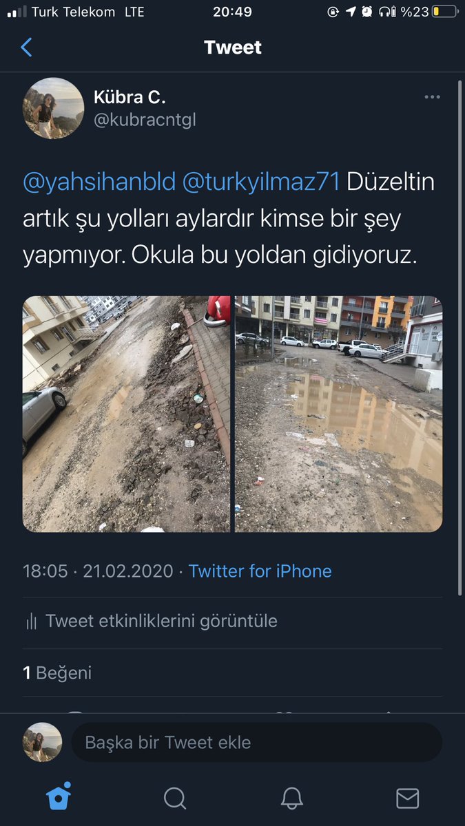 kubracccc's tweet photo. @turkyilmaz71 @yahsihanbld Size 1.5 yıl önce attığım tweet en kısa zaman da demiştiniz o yol hala aynı o yüzden insanları oyalamayın. https://t.co/ePbERBz2QO