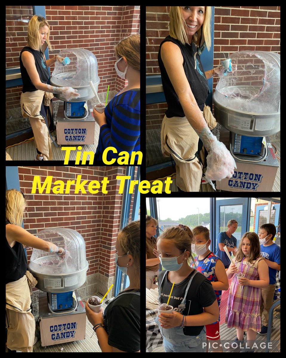 JCDShaw4's tweet photo. We would like to thank the JCDE PTO for organizing this treat for all the students. The Tin Can Market came and made snow cones and cotton candy for every child. They loved it! @JCDElementary @jodicomer https://t.co/p4GPSm5Aom