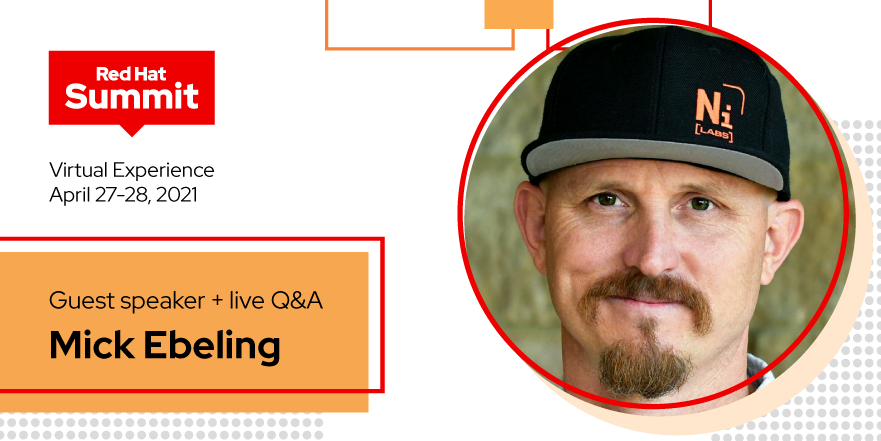 RedHatSummit's tweet photo. CEO of #NotImpossible, @MickEbeling harvests the power of #tech &amp; storytelling to change the world. During his #RHSummit session, Red Hat donated US$10/watch to the #HungerNotImpossible project totaling US$11,590! Watch it on-demand to learn more. https://t.co/zoOjbTND44 https://t.co/YKyf5xGHN0