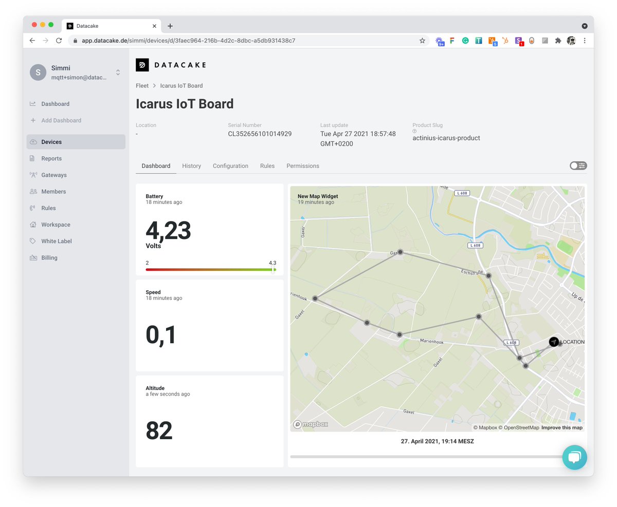 datacake's tweet photo. Thanks to #webhook integration and payload decoders for #HTTP requests, third-party #IoT platforms can be connected to #Datacake. Like the management platform from @actinius_com for their #nRF9160 hardware #Icarus. An absolute favorite board. @NordicTweets #LTE #nbiot @adafruit https://t.co/DRTGGytlEx