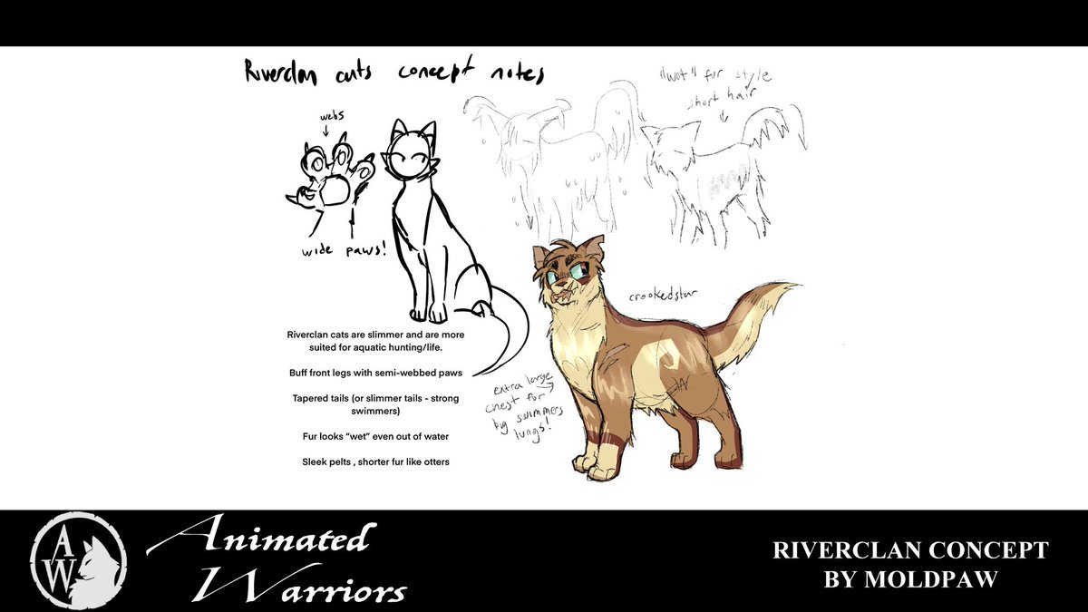 AnimatedWC's tweet photo. RiverClan concept by @moldpaw!

#AnimatedWarriors https://t.co/onlulh4ose