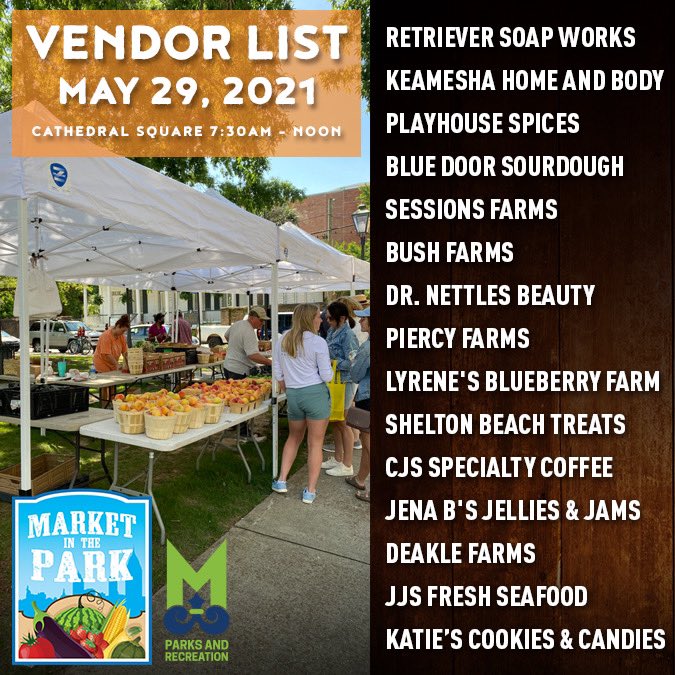 All of your favorites will be at this Saturday’s Market in the Park in Cathedral Square! Join us from 7:30am-noon to shop local produce, honey, jams/jellies, baked goods, fresh seafood, beauty products, plants, home goods and more. Set your alarms now!

#MITPmobile #shoplocal