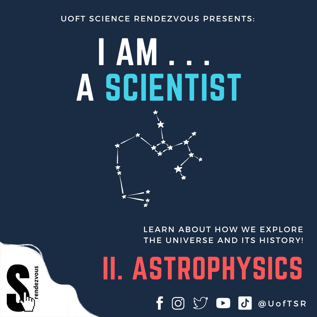 UofTSR's tweet photo. 1/6 Our next “I Am… A Scientist” videos are here! Learn about #astrophysics, incl. exploring the universe’s history &amp; using telescopes to analyze explosions millions of lightyears away!

Special thanks to @reneehlozek &amp; @AdaezeIbik, our guests #ScienceOutreach

🧵videos below 👇🏼 https://t.co/Yj9J2glIyh