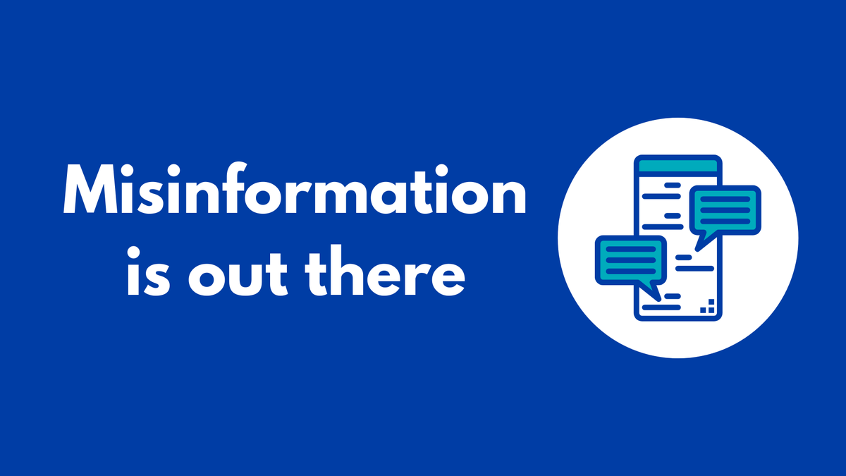 ROWPublicHealth's tweet photo. It's easy to share misinformation—even accidentally. Stick to trusted sources for COVID-19 updates, like @ONTHealth and @GovCanHealth. Learn how to fact-check before sharing https://t.co/XLZmFaPwRN https://t.co/4vXhmoTX2b