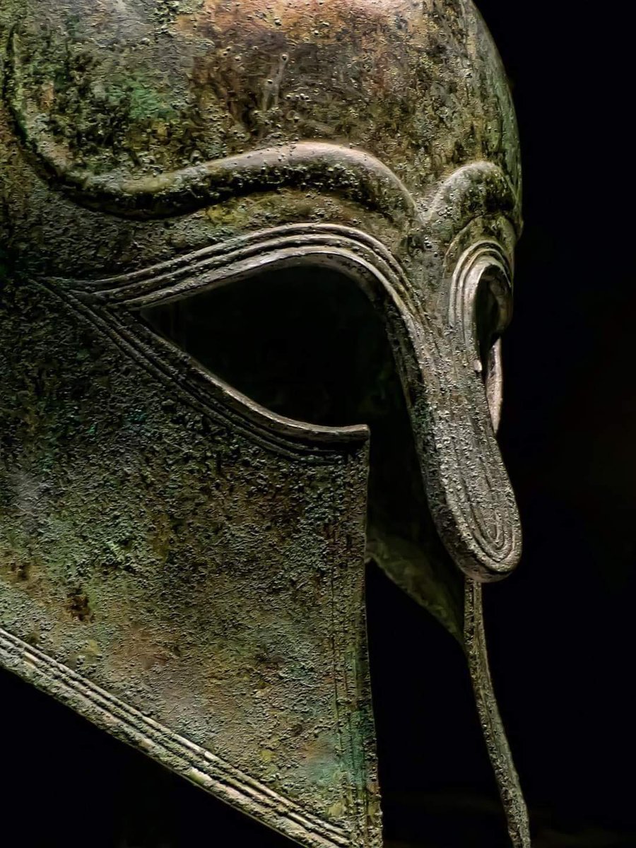 Corinthian helmet from Apoulia (Great Greece), 510 BC. 

British Museum