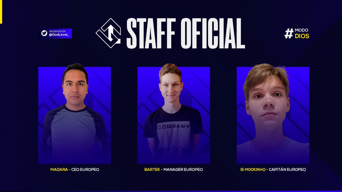 Estamos muy contentos de anunciar al staff encargado de nuestro equipo de Clash Royale en Europa 🤩

🇺🇸 <a href="/WayoRamos/">Eduardo Ramos</a> - CEO
🇵🇱 <a href="/Bartek_CR/">Bartek</a> - Manager
🇵🇱 <a href="/mookinho_ceer/">mokuś</a> - Capitán

Bienvenidos a este nuevo proyecto, estamos encantados de contar con su apoyo 🤝

#ModoDios 🌐