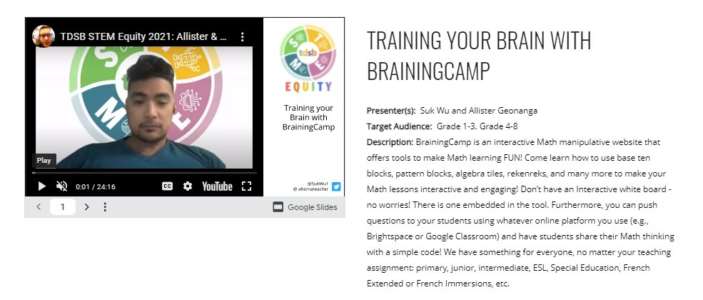 MrLeTDSB's tweet photo. Thank you to the @tdsb @tdsbvs Ts &amp; Ss who attended @TDSB_STEMEquity sessions this week!  The positive response &amp; feedback was tremendous!😃New resources will be added next week (thanks @Andrea_Sykes,@tdsbVL), and we will be keeping our sessions available for Ts &amp; Ss in June! https://t.co/BIpq7FRdIl
