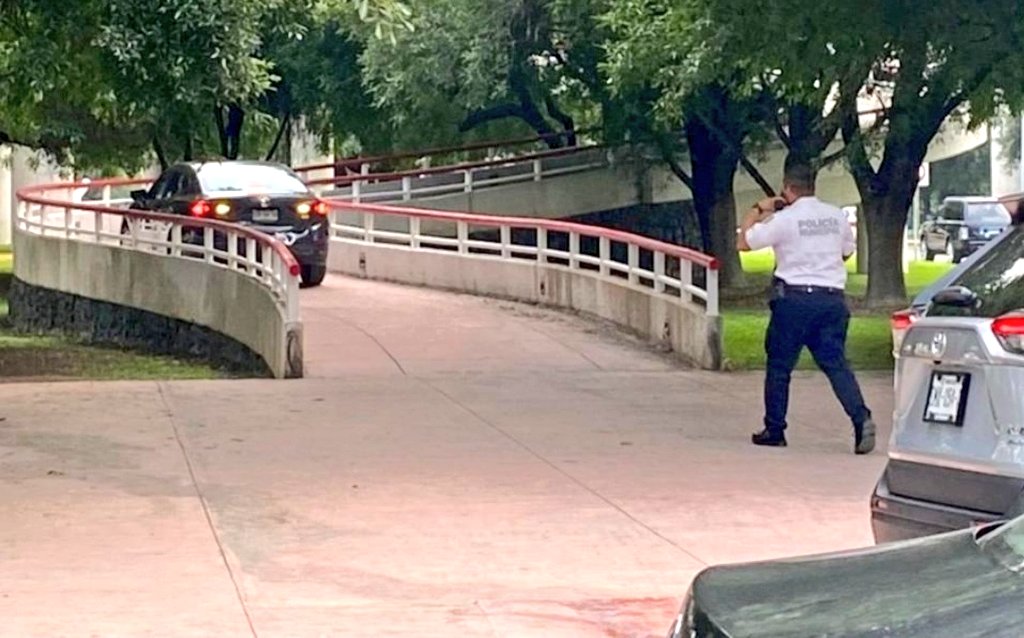 MrAllAccessMX's tweet photo. Hoy por la mañana, un automovilista subió al puente petaonal en Calzada San Pedro "por confusión". https://t.co/FmGVybCbZI