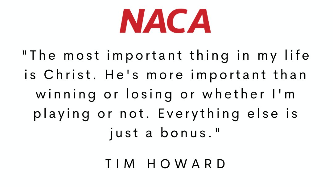 Some inspiring words from Tim Howard, former US and Everton FC professional goalkeeper. It's important to keep focus on what is truly important and what comes first in our athletic careers and in life- Christ!