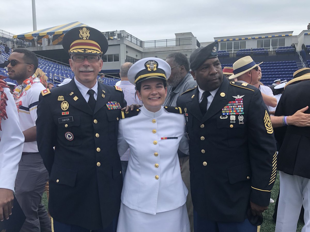 JROTC67610237's tweet photo. Ensign Brittany Price graduated from the US Naval Academy today. I had the honor today to give Ensign Price her first salute.#iamcucps https://t.co/HivoOhw3c5