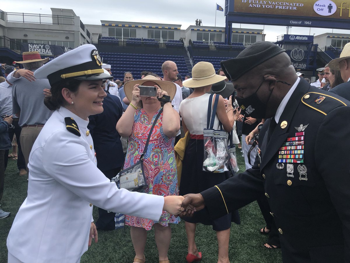 JROTC67610237's tweet photo. Ensign Brittany Price graduated from the US Naval Academy today. I had the honor today to give Ensign Price her first salute.#iamcucps https://t.co/HivoOhw3c5