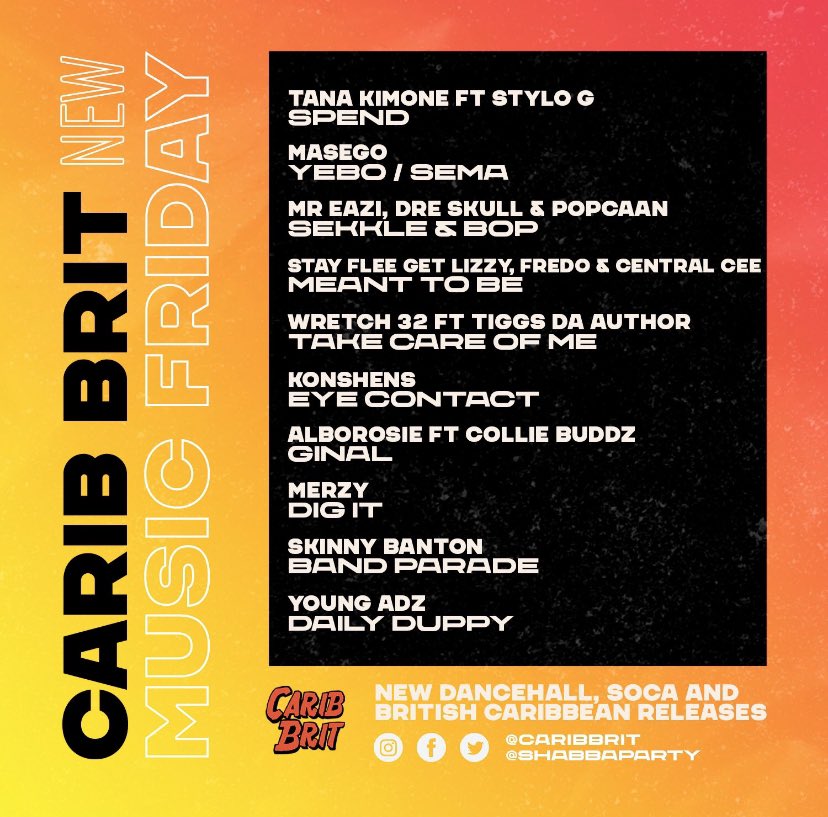 #NewMusicFriday, Follow the <a href="/spotifyuk/">Spotify UK & Ireland</a> playlist updated weekly 👉🏽 bit.ly/NewMusicFri2805

🎶 From - <a href="/Stylog/">Stylo G</a> <a href="/UncleSego/">Maségo</a> <a href="/dreskull/">Dre Skull</a> <a href="/mreazi/">Don Eazi</a> <a href="/PopcaanMusic/">Popcaan</a> <a href="/fredo/">Suzan EMRE</a> <a href="/centralcee5/">centralcee</a> <a href="/sincerelizzy/">SINCERE</a> <a href="/Wretch32/">Home?</a> <a href="/konshens/">KONSHENS</a> <a href="/Alborosie/">ALBOROSIE</a> <a href="/CollieBuddz/">Collie Buddz</a> <a href="/merzysoca/">Merzy</a> <a href="/SkinnyBanton1/">Skinny Banton</a> <a href="/YoungAdz1/">number 29</a>