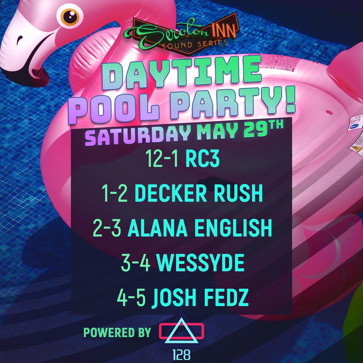 SerotoninnSound's tweet photo. Night 1 of SerotonINN Sound Series Memorial Day Weekend 'StayCation' went INN last night. We're nursing ourselves back to normal and getting ready to hit this Daytime Pool Party today 😏 Check out this fire lineup starting in one hour! Who's coming down?💦 https://t.co/KYdIexLQCv