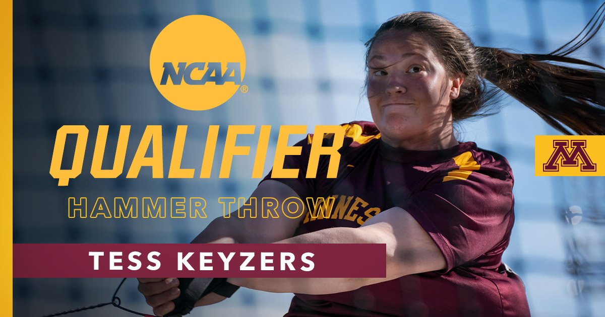 It's official: <a href="/tess_keyzers/">Tess keyzers</a> is headed to the #NCAATF Championships! With an 11th-place finish in women's hammer throw, Keyzers is moving on. 〽️〽️