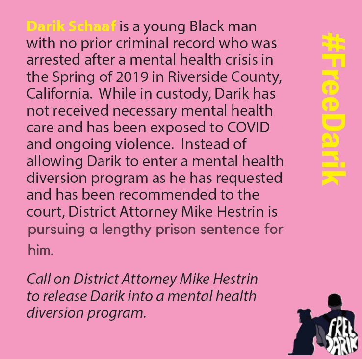 RAOUON's tweet photo. Join our Day of Action to #FreeDarik! Darik Schaaf is a young Black man who was arrested after a mental health crisis in 2019. Comment below which actions you’ll take today to support Darik’s fight for freedom ⬇️
https://t.co/vWuhzbOAXm 
https://t.co/cq8altRXhu https://t.co/uNDblYIVQG