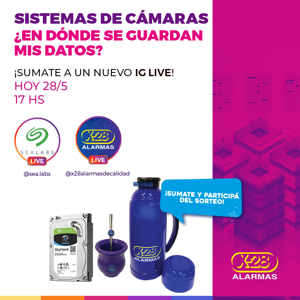 𝐇𝐎𝐘 𝐚 𝐥𝐚𝐬 𝟏7 𝐡𝐬‼️
No te pierdas el Instagram Live entre X-28 Alarmas y Seagate, a través de nuestra cuenta📱👉 instagram.com/x28alarmasdeca… donde hablaremos sobre Sistemas de Cámaras.
Además, sortearemos un disco rígido Skyhawk + un mate y un termo X-28 😉
¡Nos vemos!