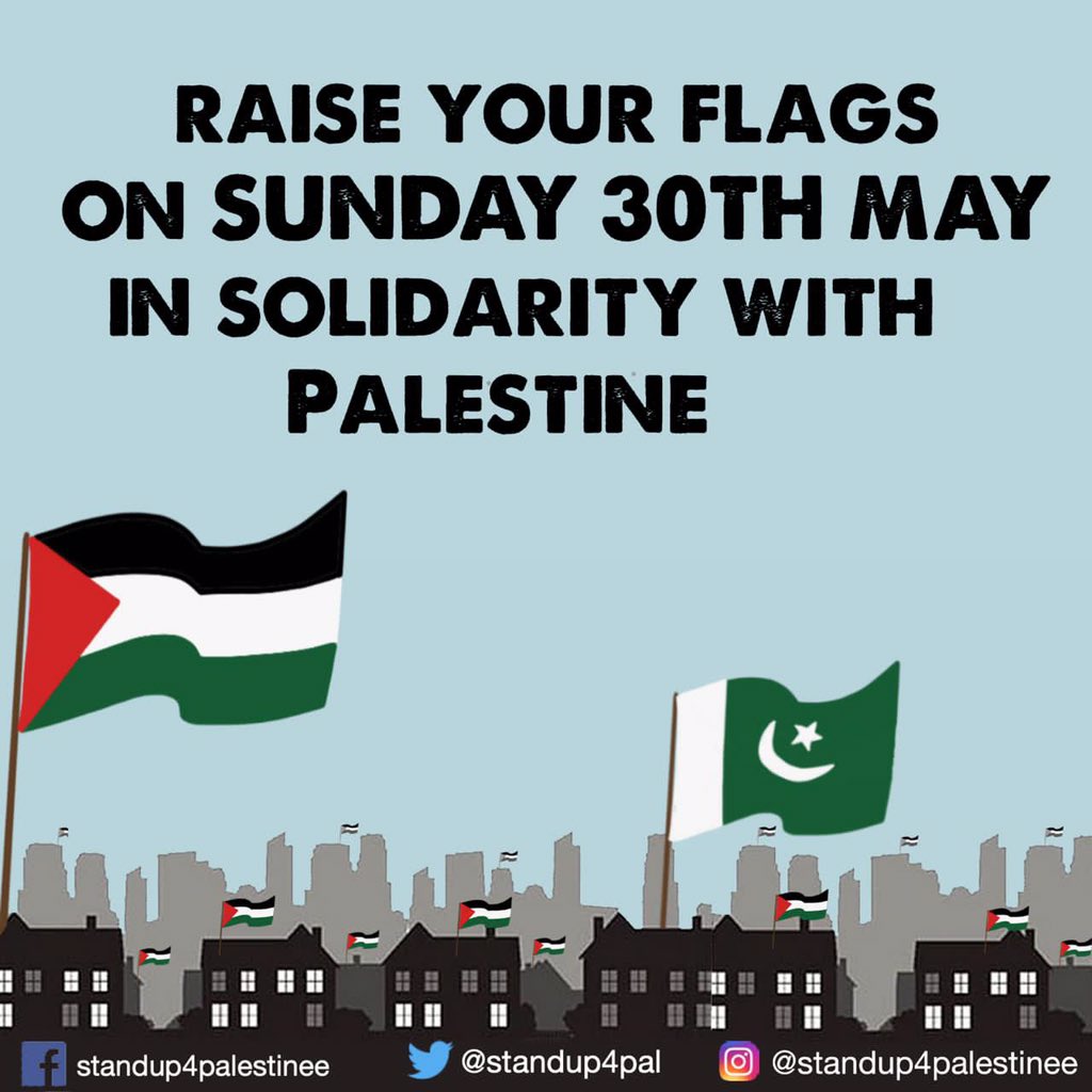 standupforpal's tweet photo. @QudsNen 30th May, 2021 hoist the Palestinian &amp; PakistanI flag on your roofs or flag poles along with the rest of Pakistan!

Help us amplify our voices &amp; not let the media silence us! 

CEASE OPPRESSION. CEASE COERCION. FREE PALESTINE! 🇵🇸

#Palestine #StandUp4Palestine https://t.co/Q7wbv5aNP4