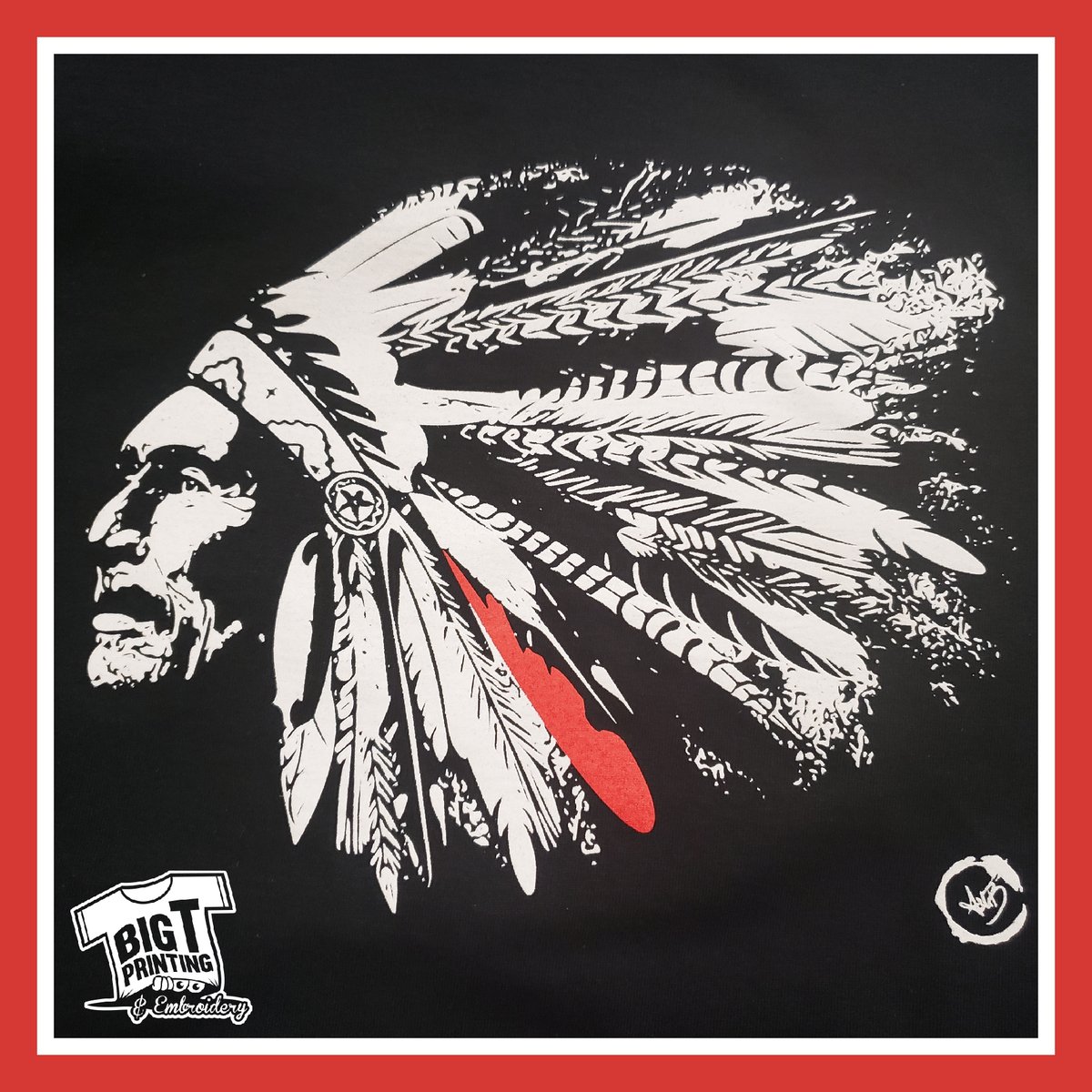 BigTPrinting's tweet photo. Look at the detail we were able to print on this tee! Screen printing is a great option when looking to print a few colors and capture as much detail as possible. Ink is pushed through very tiny holes in a mesh screen leaving the design behind and when complete, a perfect tee! https://t.co/C68cVoahdu
