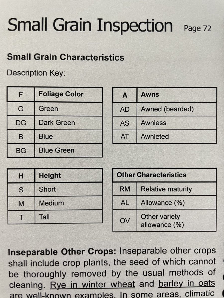 Illinois Crop inspects wheat seed fields when the crop is fully headed and still green. The inspector uses tolerance tables to pass the field, fail the field or perform more counts. #seedcertification #qualityassurance #fieldinspection