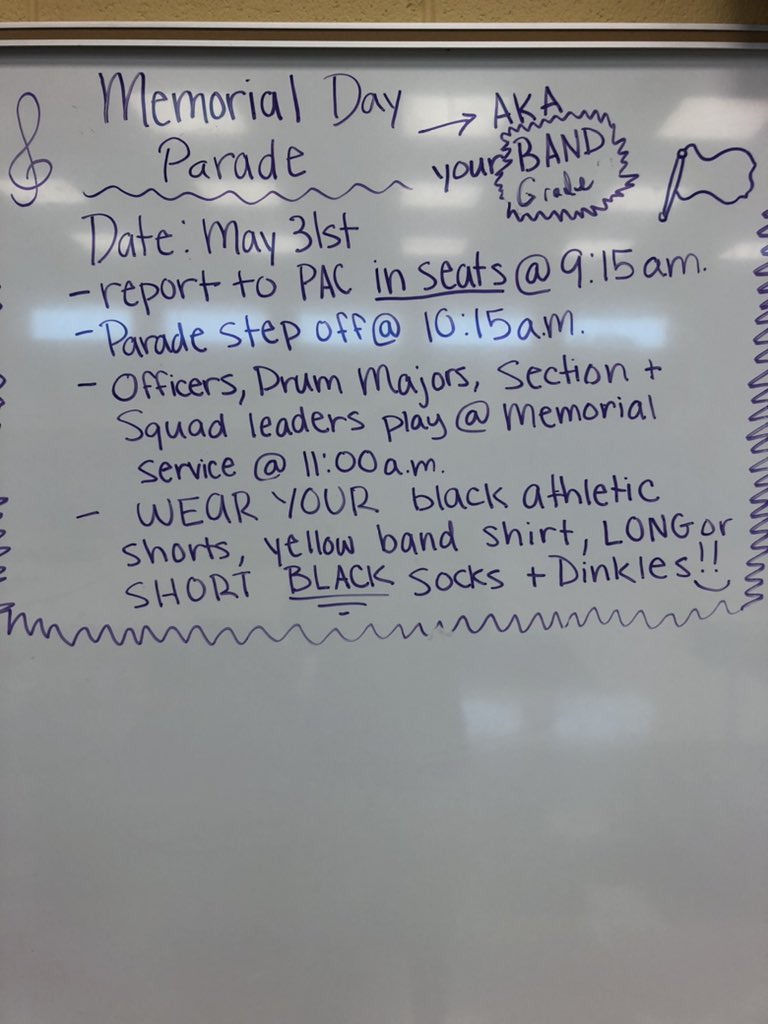 NVBand's tweet photo. Just a friendly reminder for all band students for MONDAY! https://t.co/wnLyQCva2G