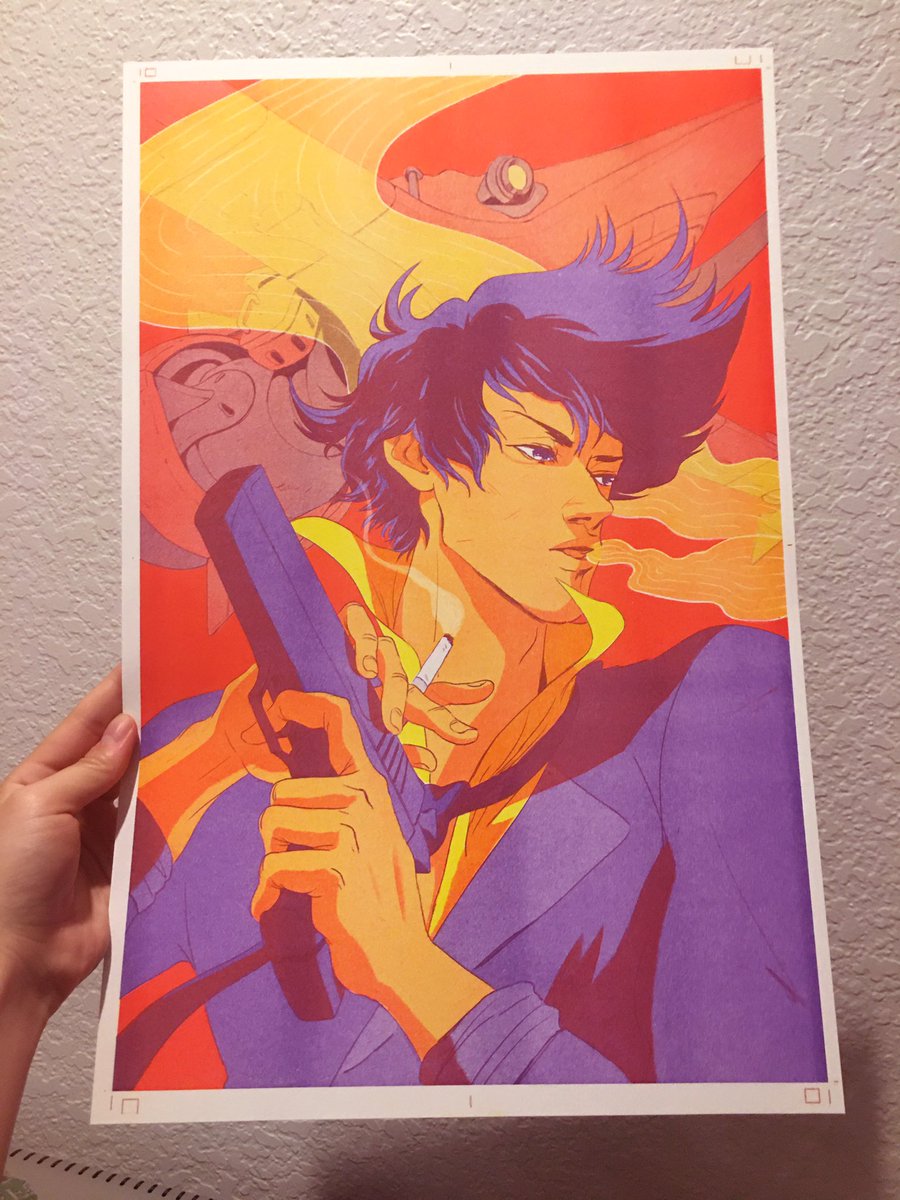 New edition of Cowboy Bebop riso print is now on my shop! boyasun.com/shop-20.html  #spikespiegel #cowboybebop #risograph