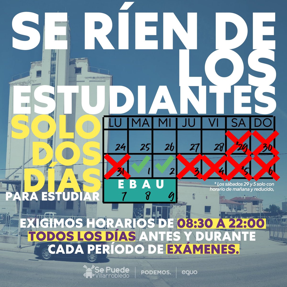 MarioDeLaOssaC's tweet photo. El PP ha convertido Villarrobledo en ciudad no apta para estudiantes. Una vergüenza. https://t.co/TQi17FDRLu