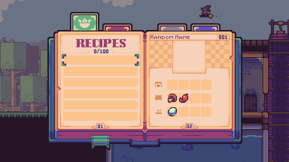 witchmixgame's tweet photo. Holy Cthulhu!✨
My cookbook is getting pretty, the Potionomicon.

#pixelart #ドット絵 #IndieGameDev https://t.co/qQkFJQgdzJ