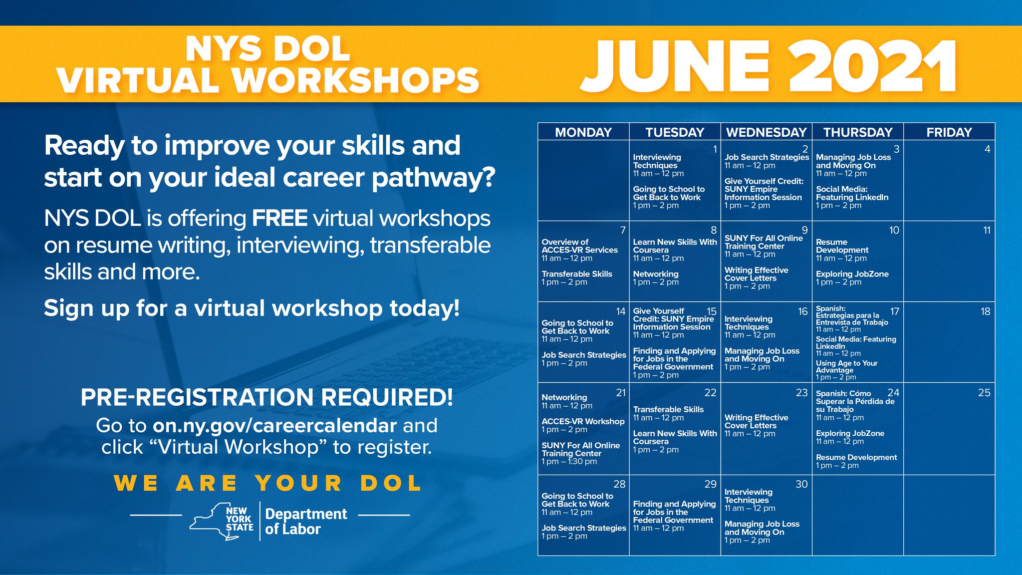 NYS Department of Labor on Twitter "NEW NYS DOL is offering FREE