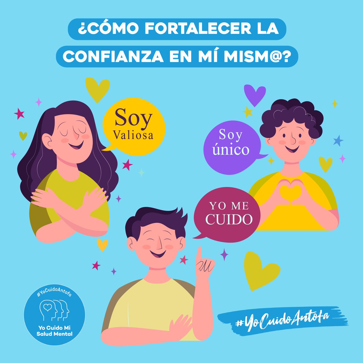 SaludMentalAfta's tweet photo. #Autoestima y #confianza 🙌
Aprendiendo a #querernos 💙
🔸 Recuerda que todas las personas tenemos un valor infinito, interno e incondicional por el simple hecho de existir, ya eres valios@ e importante sólo por ser tú.
#Antofagasta #Calama #Taltal #Tocopilla #MaríaElena https://t.co/LFP8dtkEGL