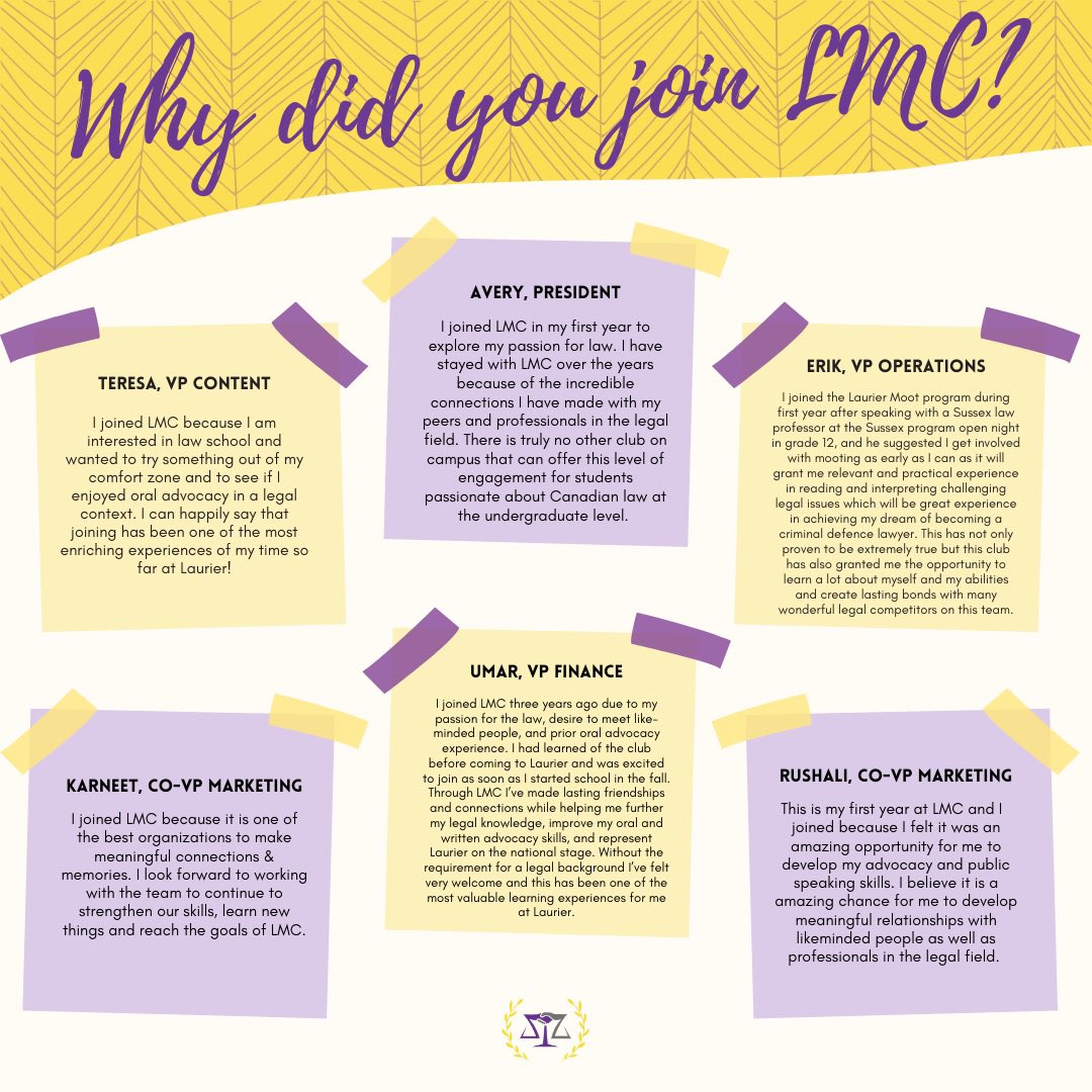 To kick-off the year, we’d like to introduce the amazing LMC Vice Presidents for 2021/2022. Swipe to read about why they joined the executive team.