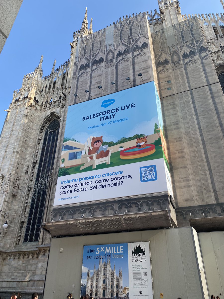 When <a href="/salesforce/">Salesforce</a> takes over Duomo di Milano! #milano #salesforce #italy