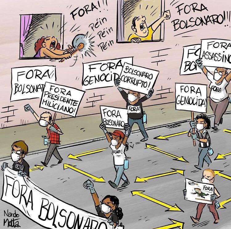 joseguimaraesce's tweet photo. FORA BOLSONARO #29M

Nas manifestações de amanhã, use máscara, respeite o distanciamento e leve seu álcool em gel. #ForaBolsonaro BASTA DESTE GENOCÍDIO! 

Charge: Nando Motta https://t.co/GXYGGrT076