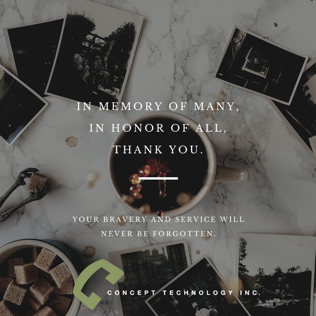 ConceptTechInc's tweet image. Thank you to the brave women and men for their service, today and every day, from all of us.  Our office will be closed on Monday, May 31st in observance of #MemorialDay , and will reopen on Tuesday, June 1st for regular business hours. #MemorialDayWeekend #MemorialDay2021