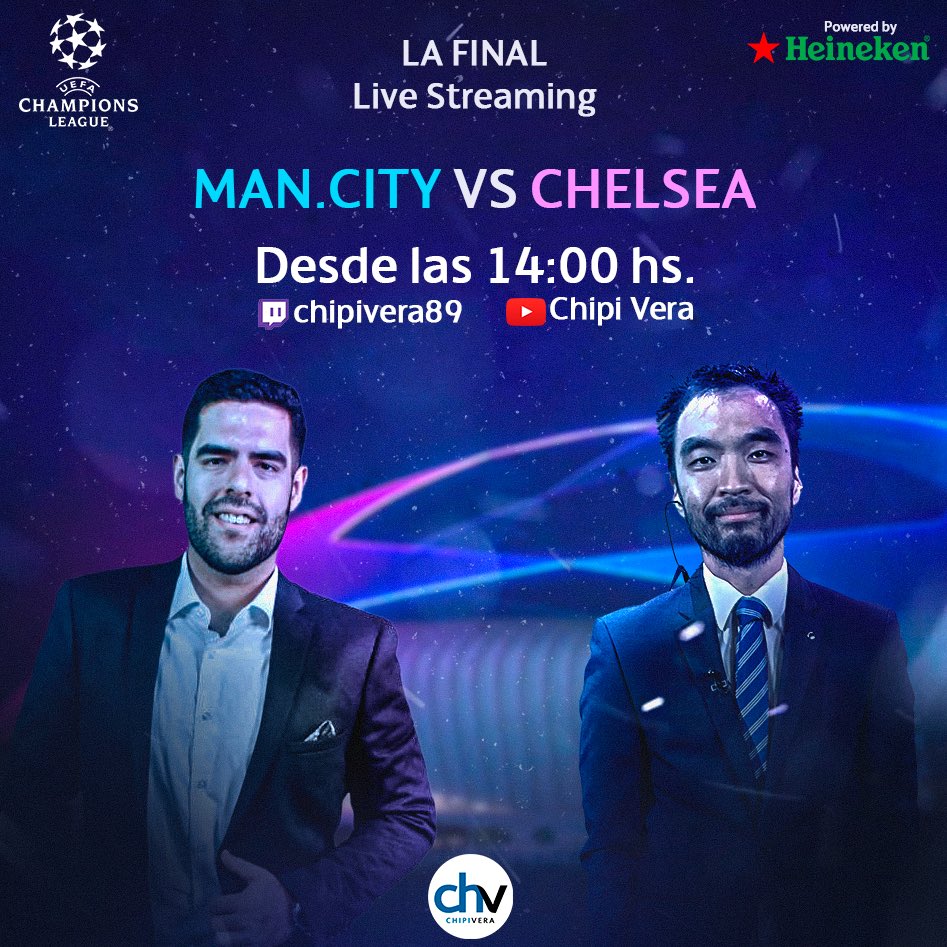 ChipiVera89's tweet photo. Asadito y alguna #Heineken de por medio, así como vos lo vas a vivir desde tu casa. Mañana nos juntamos con @Danichung para stremear y charlar durante la Final de La Chaaaaampions🏆

📌 Desde las 14:00.

🔗 #Twitch: https://t.co/ztSMqSVyS3 

🔗 #YouTube: https://t.co/WlyW4ZGNrt https://t.co/PUeS0ICpB4